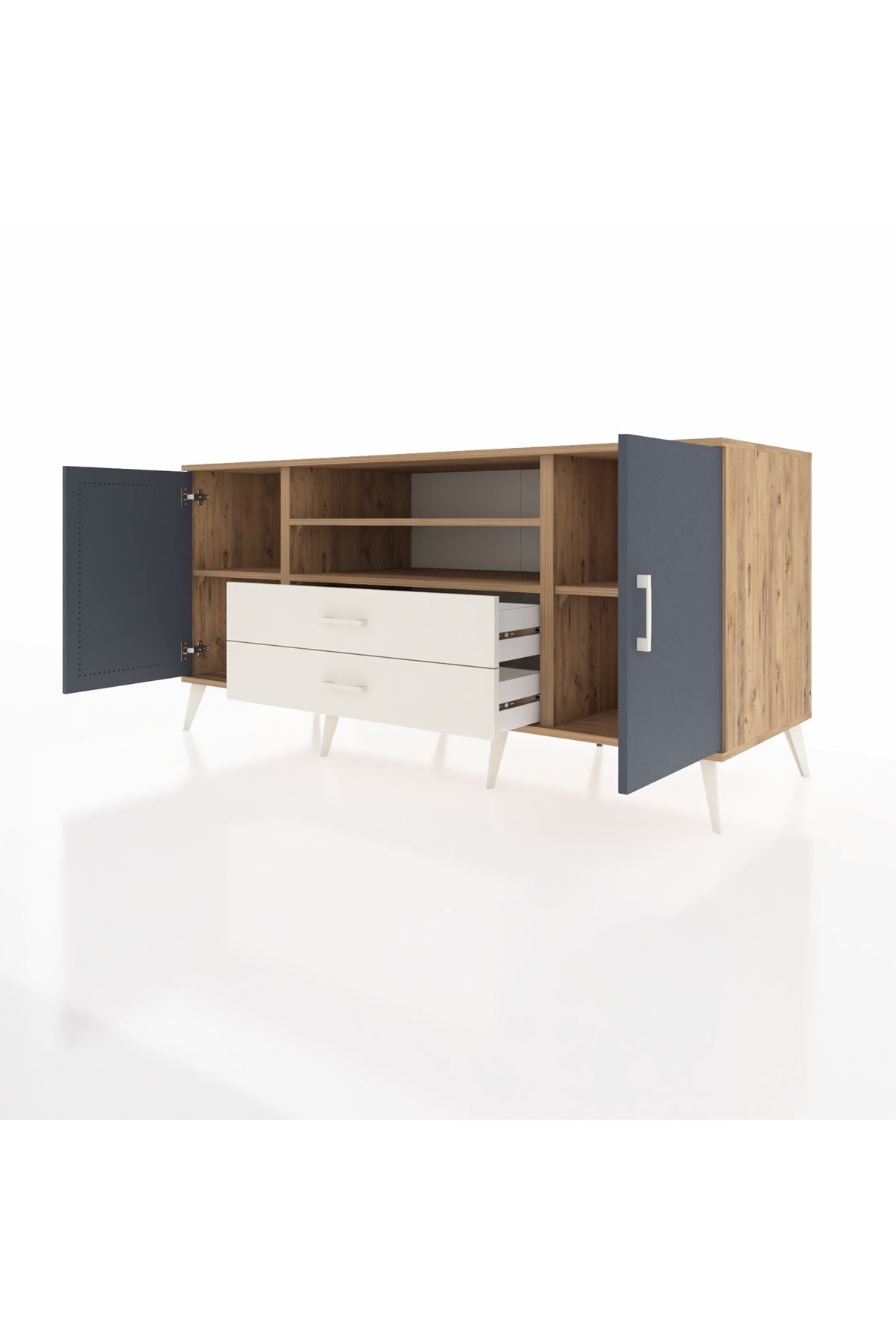 Kronos Konsol 4 Raflı 2 Çekmeceli 2 Kapaklı 176x59x83 - S610M018V25C