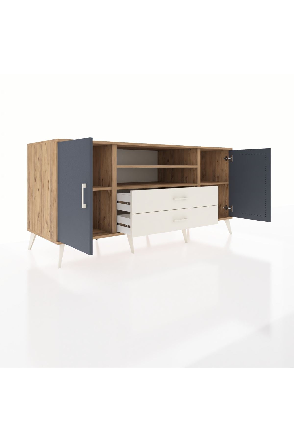 Kronos Konsol 4 Raflı 2 Çekmeceli 2 Kapaklı 176x59x83 - S610M018V25C