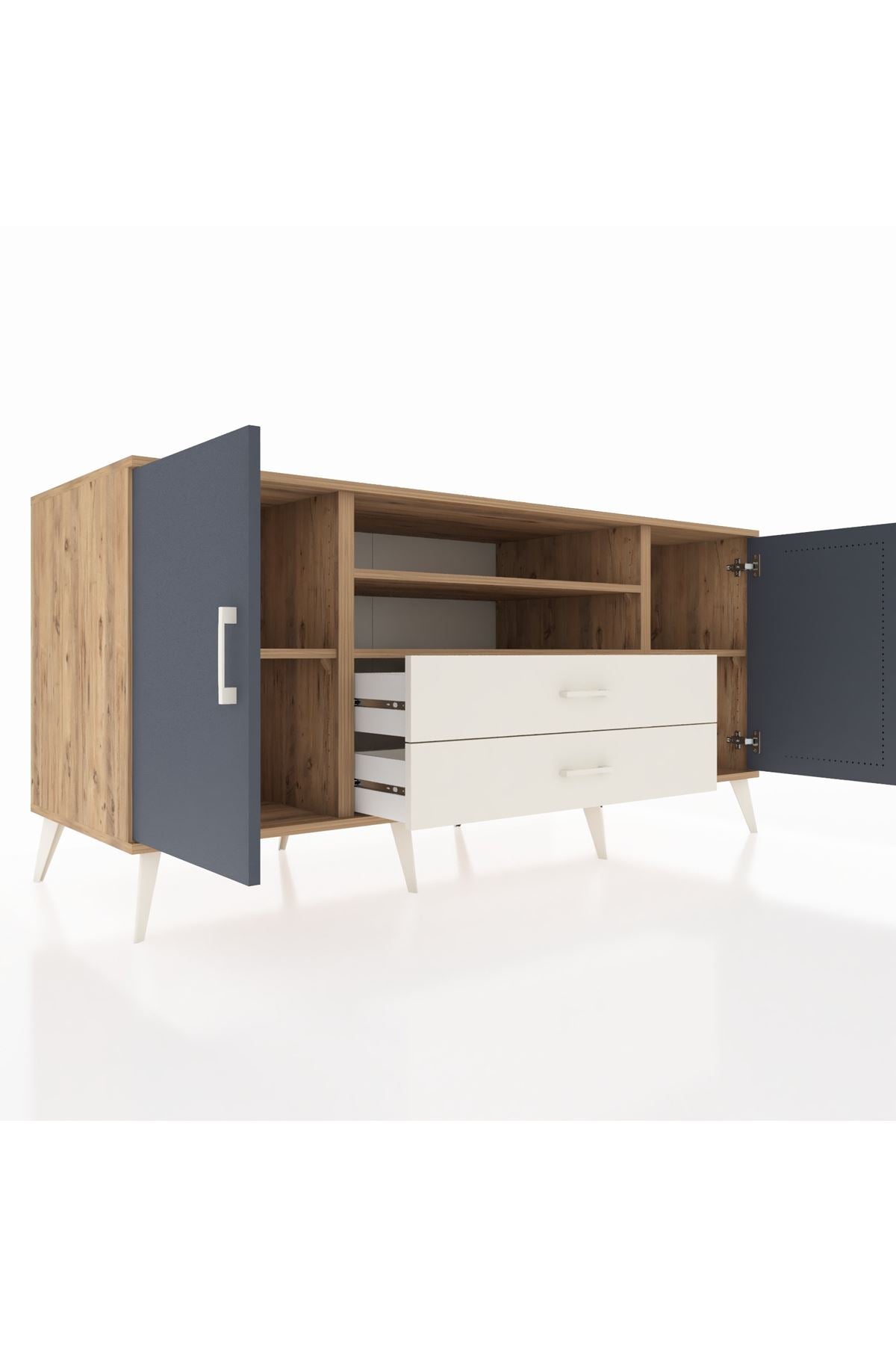 Kronos Konsol 4 Raflı 2 Çekmeceli 2 Kapaklı 176x59x83 - S610M018V25C