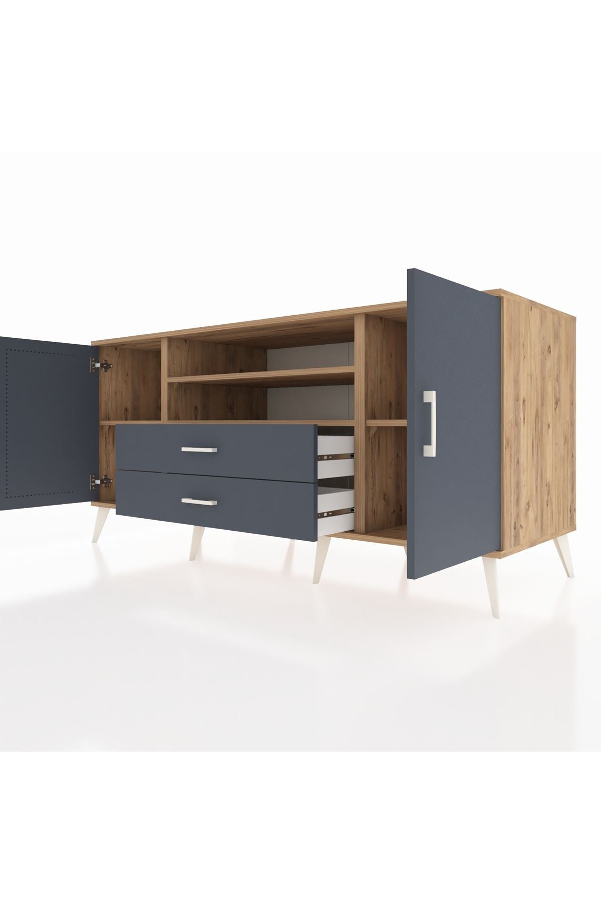 Kronos Konsol 4 Raflı 2 Çekmeceli 2 Kapaklı 176x59x83 - S610M018V26C