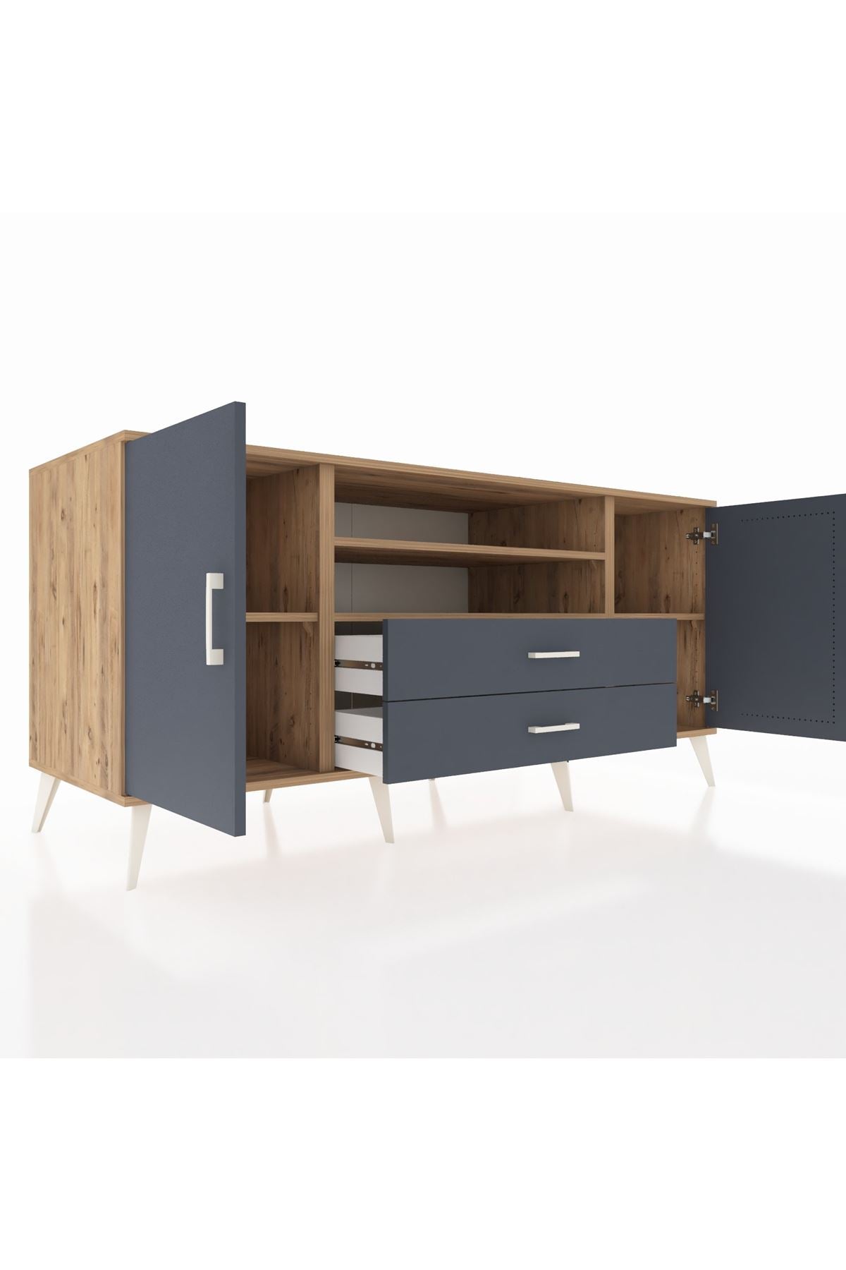 Kronos Konsol 4 Raflı 2 Çekmeceli 2 Kapaklı 176x59x83 - S610M018V26C