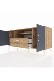 Kronos Konsol 4 Raflı 2 Çekmeceli 2 Kapaklı 176x59x83 - S610M018V27C