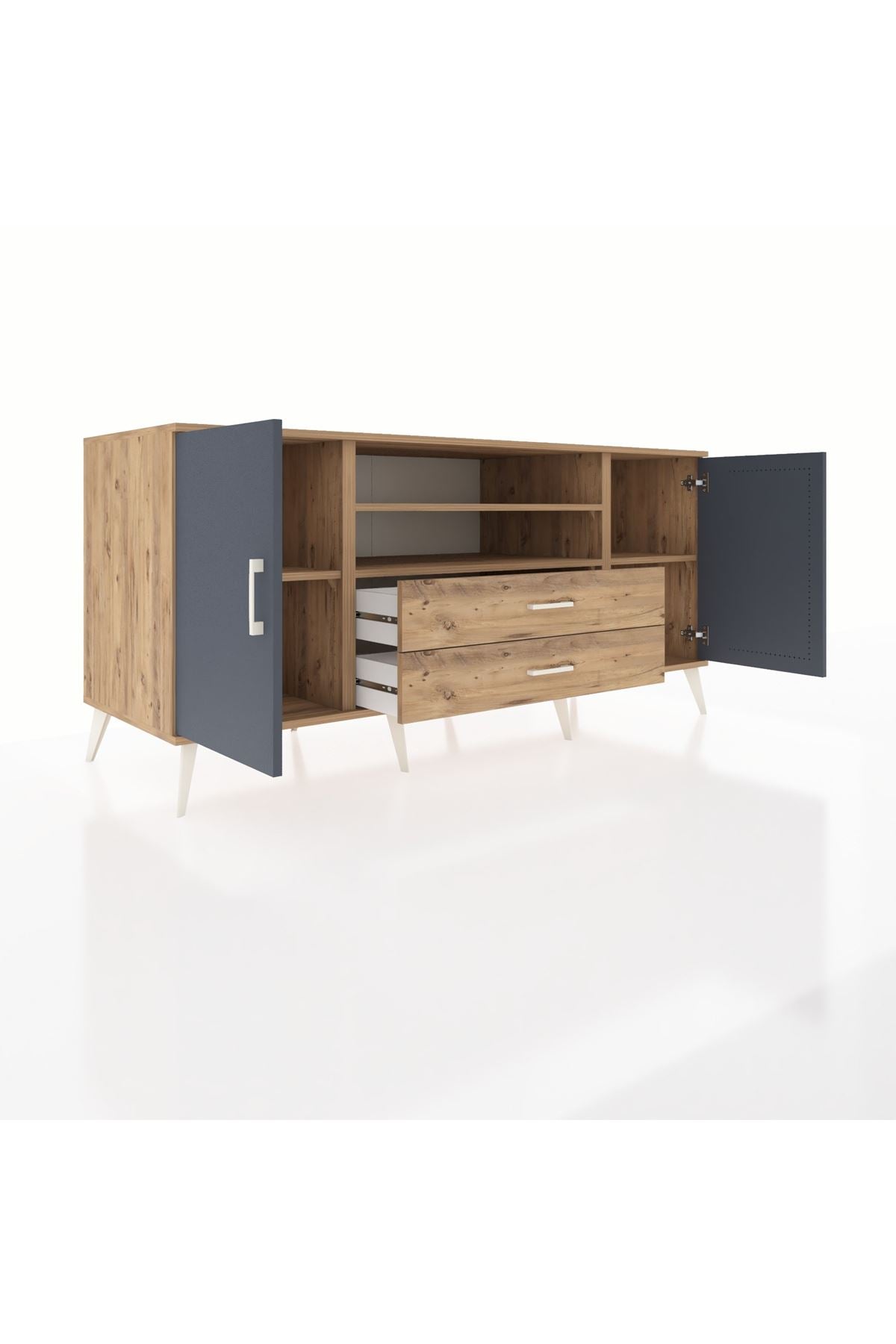 Kronos Konsol 4 Raflı 2 Çekmeceli 2 Kapaklı 176x59x83 - S610M018V27C