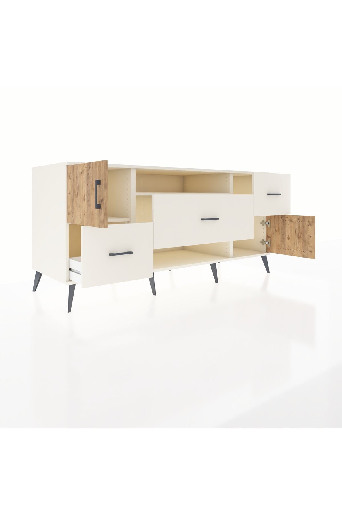 Kronos Konsol 2 Raflı 3 Çekmeceli 2 Kapaklı 176x59x83 - S610M020V01C