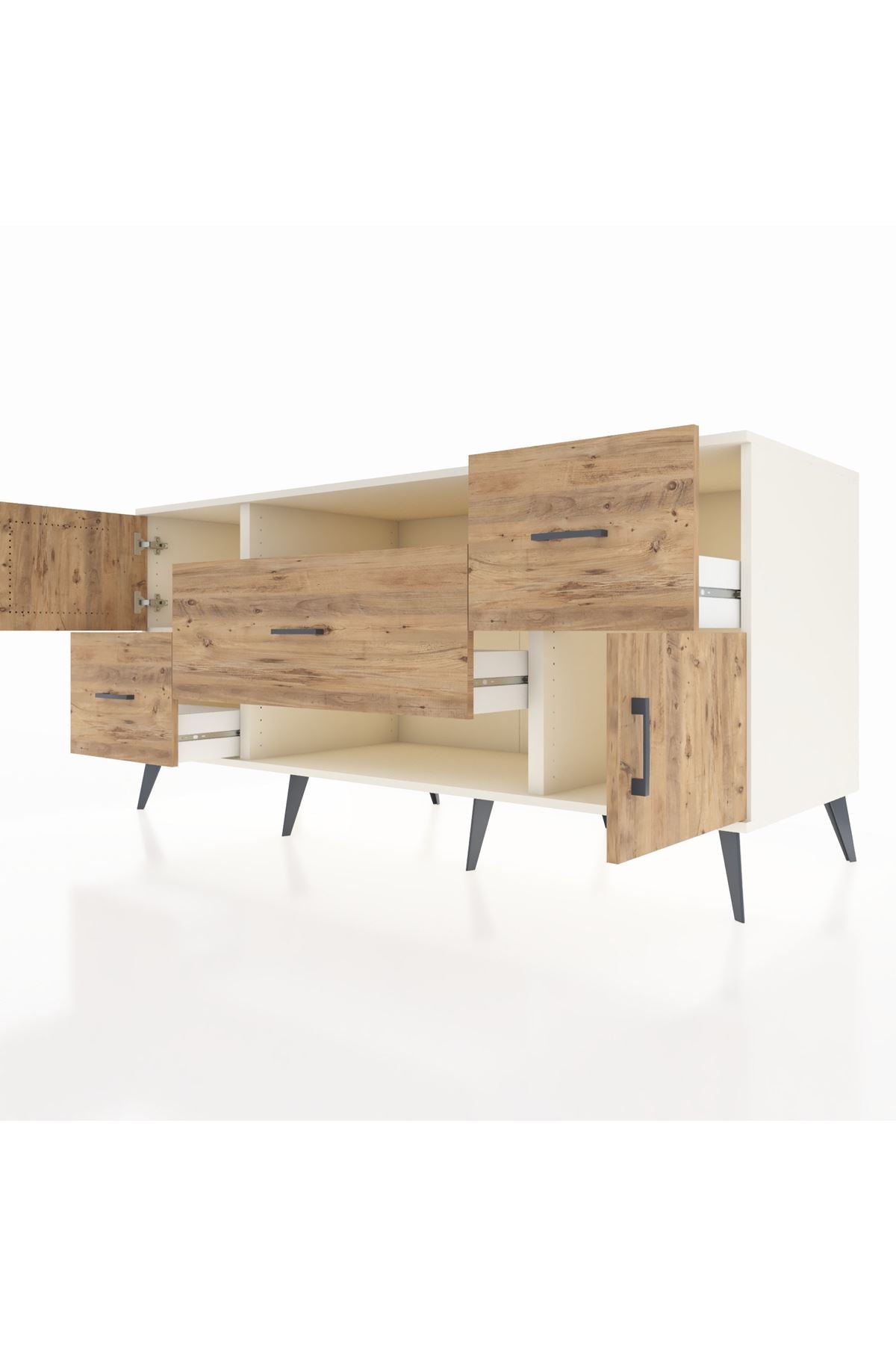 Kronos Konsol 2 Raflı 3 Çekmeceli 2 Kapaklı 176x59x83 - S610M020V03C