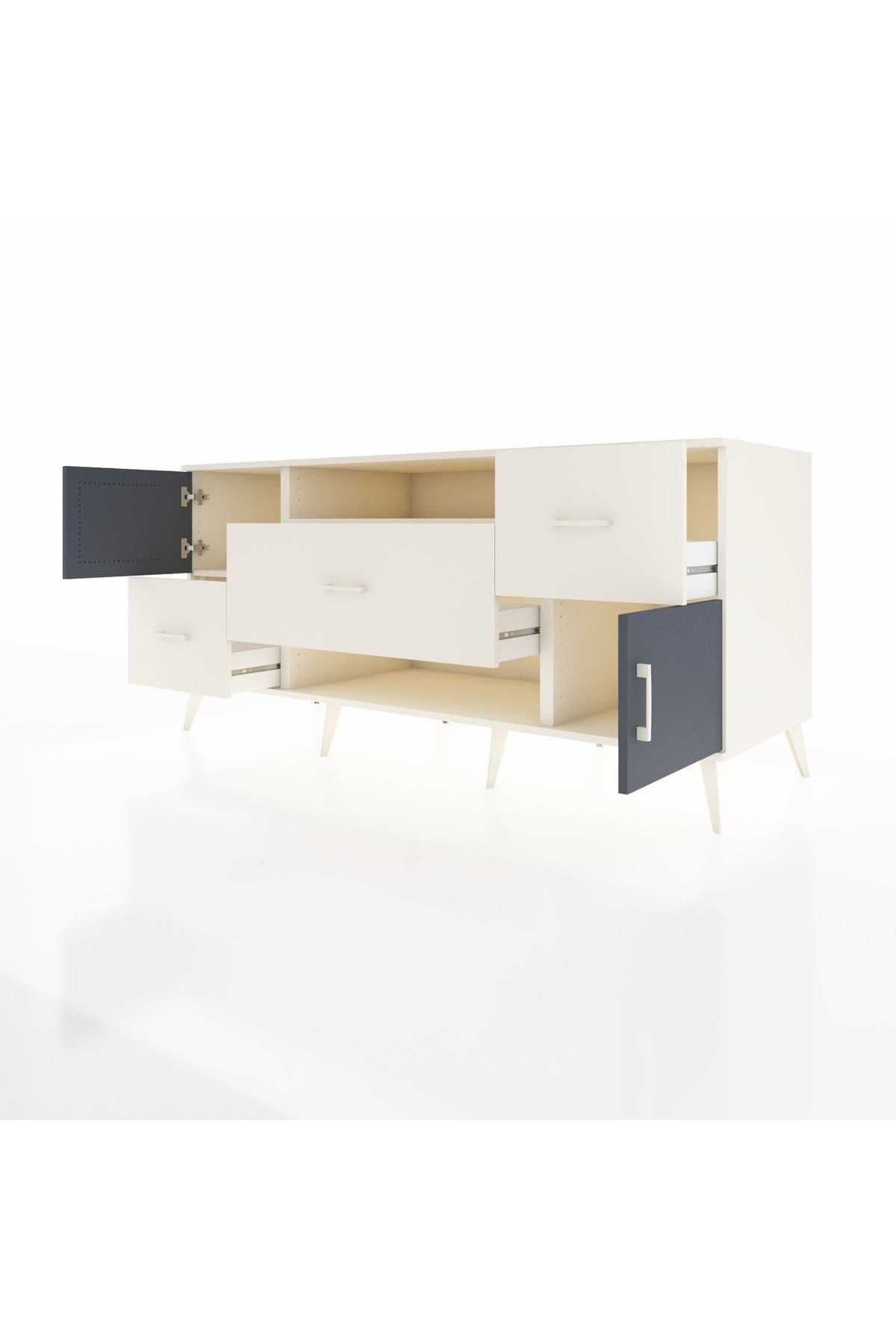 Kronos Konsol 2 Raflı 3 Çekmeceli 2 Kapaklı 176x59x83 - S610M020V07C