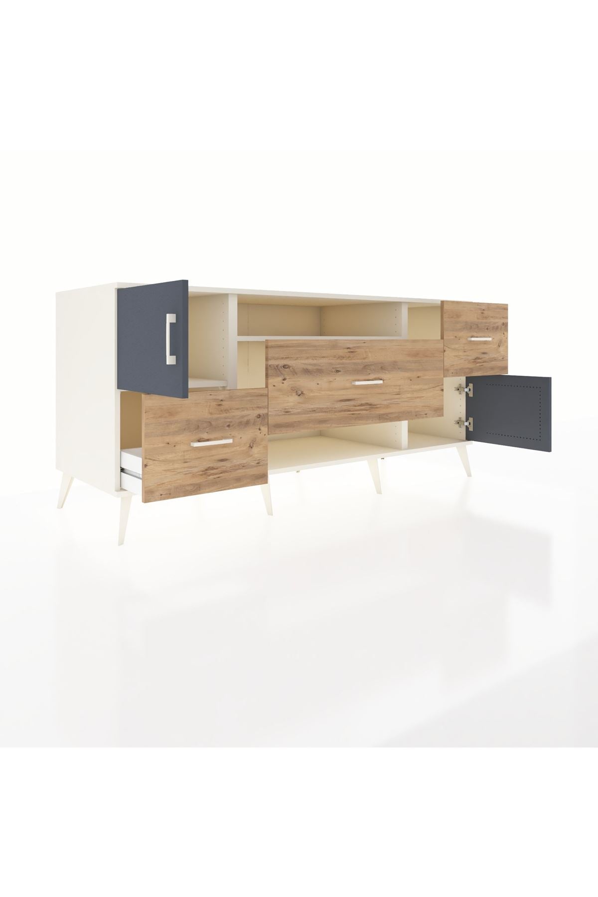 Kronos Konsol 2 Raflı 3 Çekmeceli 2 Kapaklı 176x59x83 - S610M020V09C