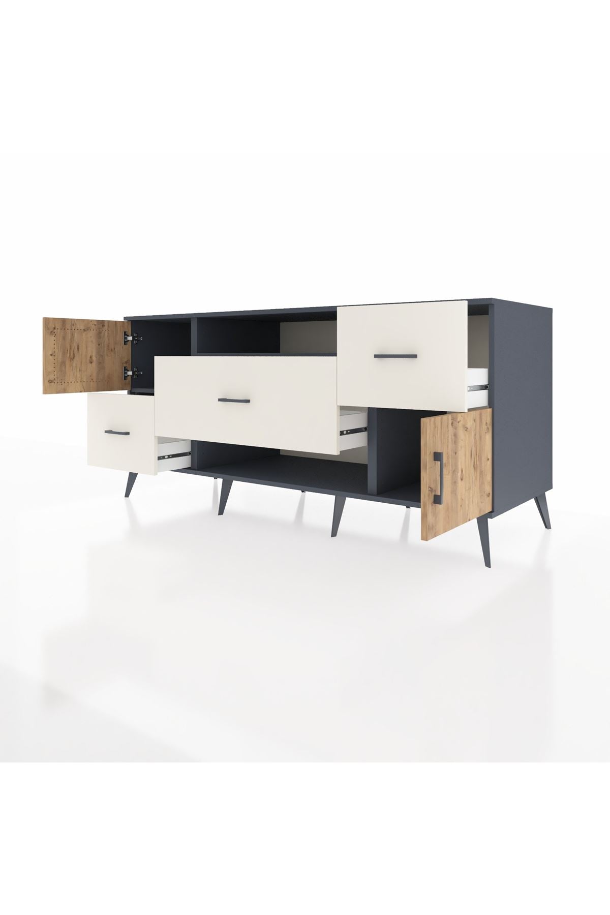 Kronos Konsol 2 Raflı 3 Çekmeceli 2 Kapaklı 176x59x83 - S610M020V10C