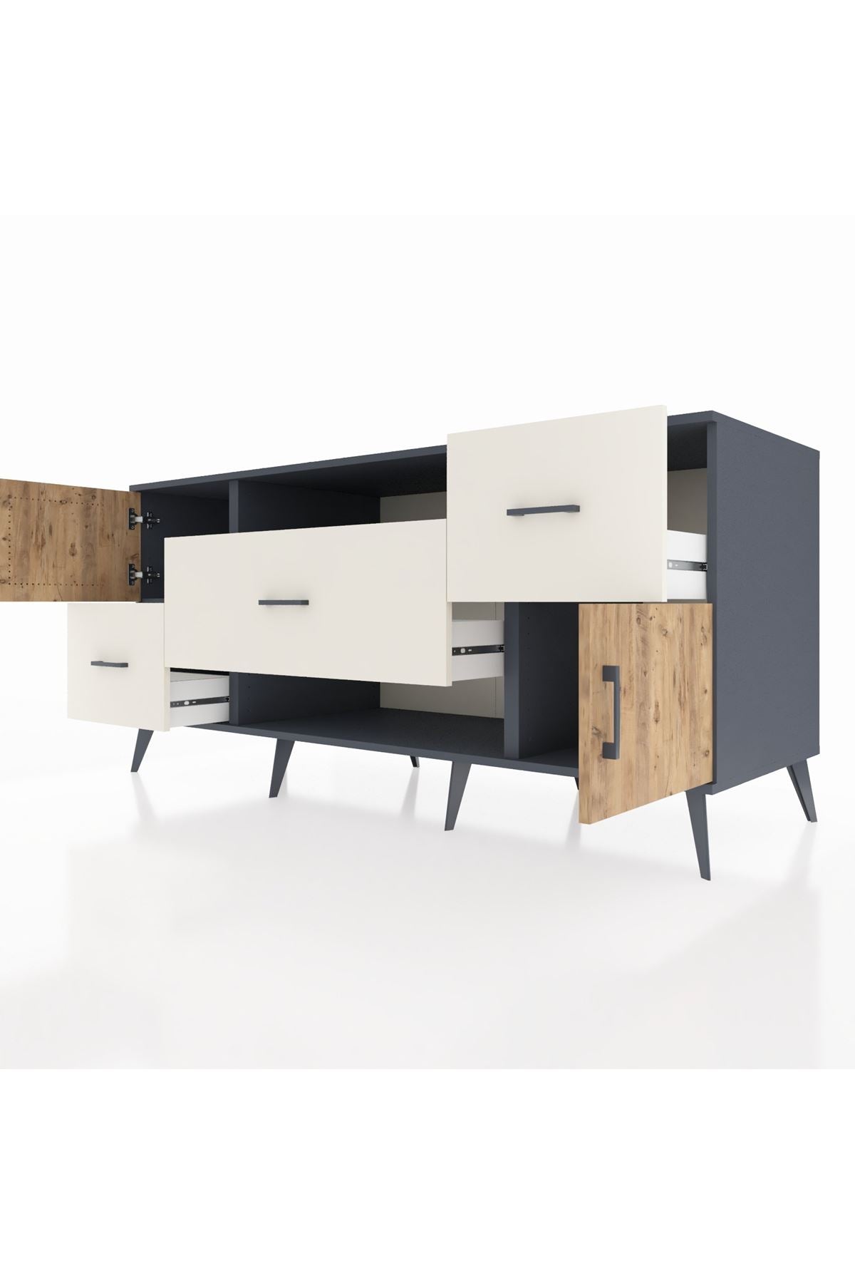 Kronos Konsol 2 Raflı 3 Çekmeceli 2 Kapaklı 176x59x83 - S610M020V10C