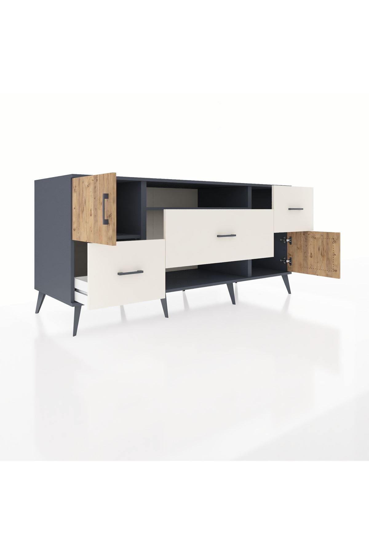 Kronos Konsol 2 Raflı 3 Çekmeceli 2 Kapaklı 176x59x83 - S610M020V10C