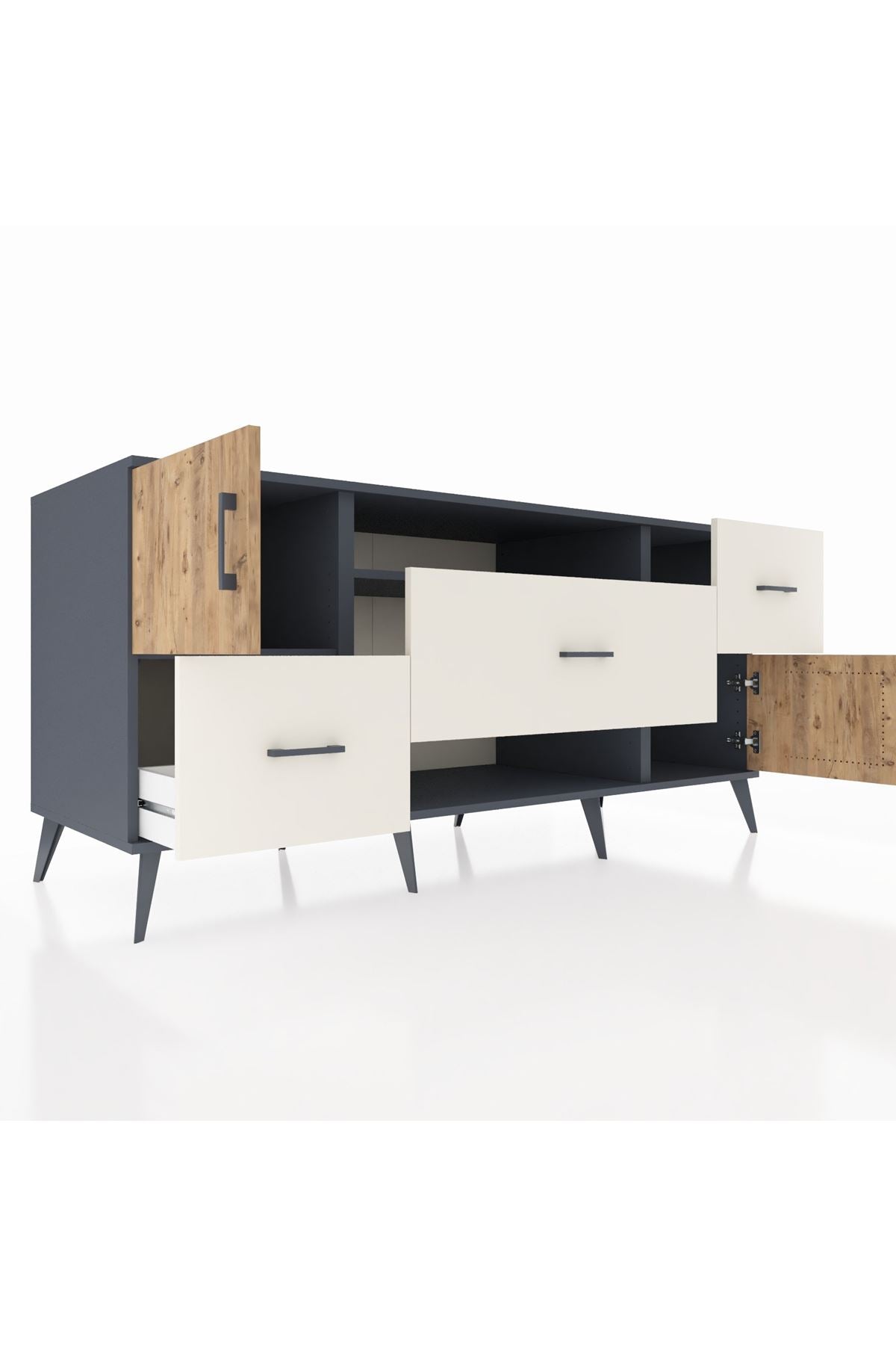 Kronos Konsol 2 Raflı 3 Çekmeceli 2 Kapaklı 176x59x83 - S610M020V10C