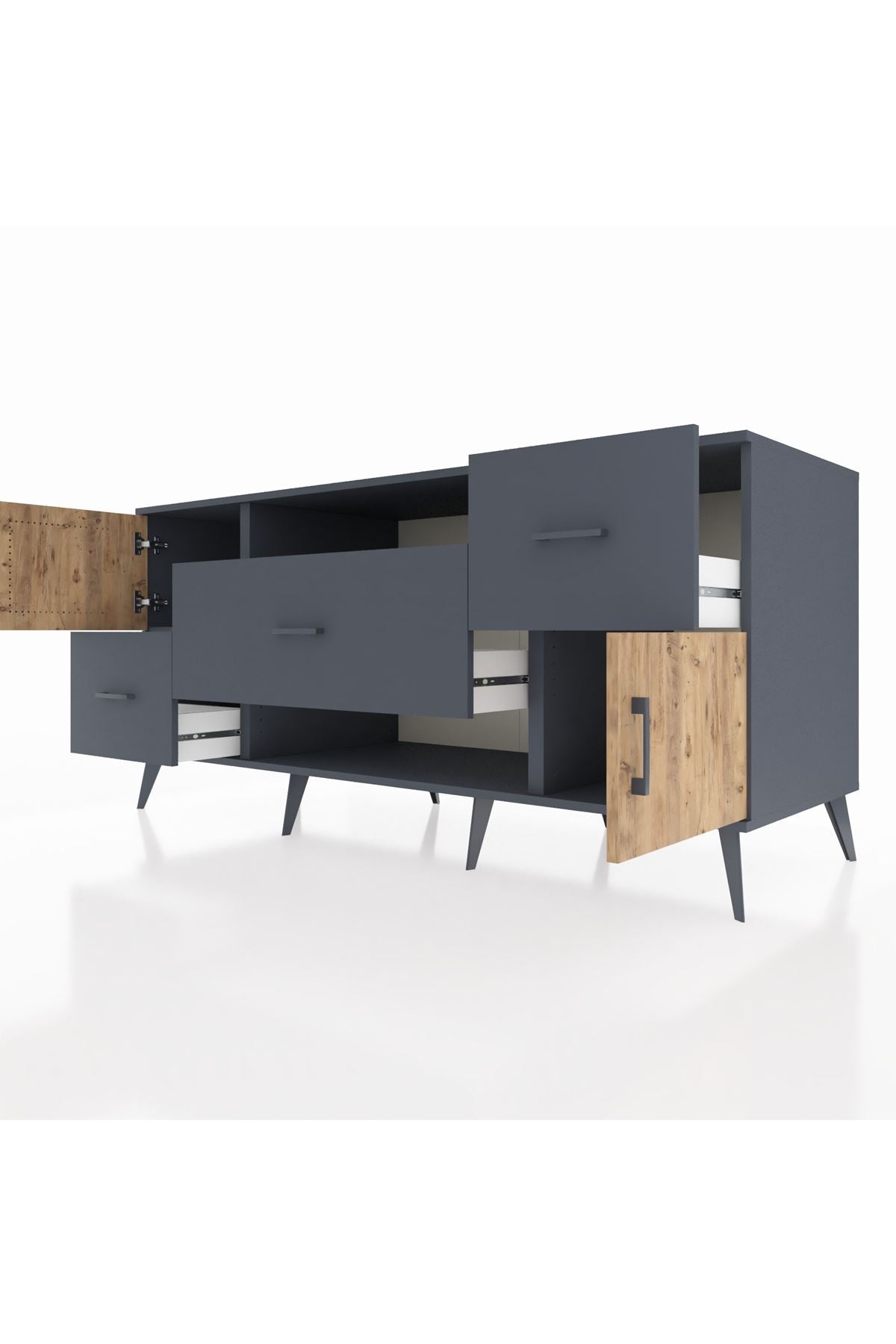 Kronos Konsol 2 Raflı 3 Çekmeceli 2 Kapaklı 176x59x83 - S610M020V11C