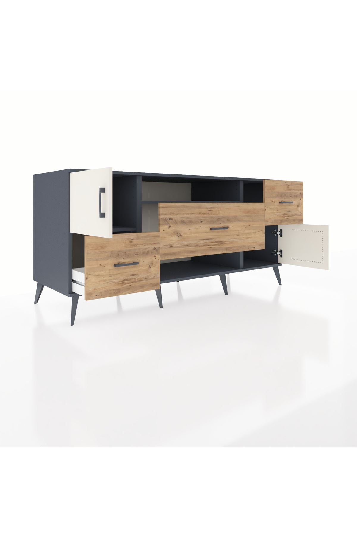 Kronos Konsol 2 Raflı 3 Çekmeceli 2 Kapaklı 176x59x83 - S610M020V15C