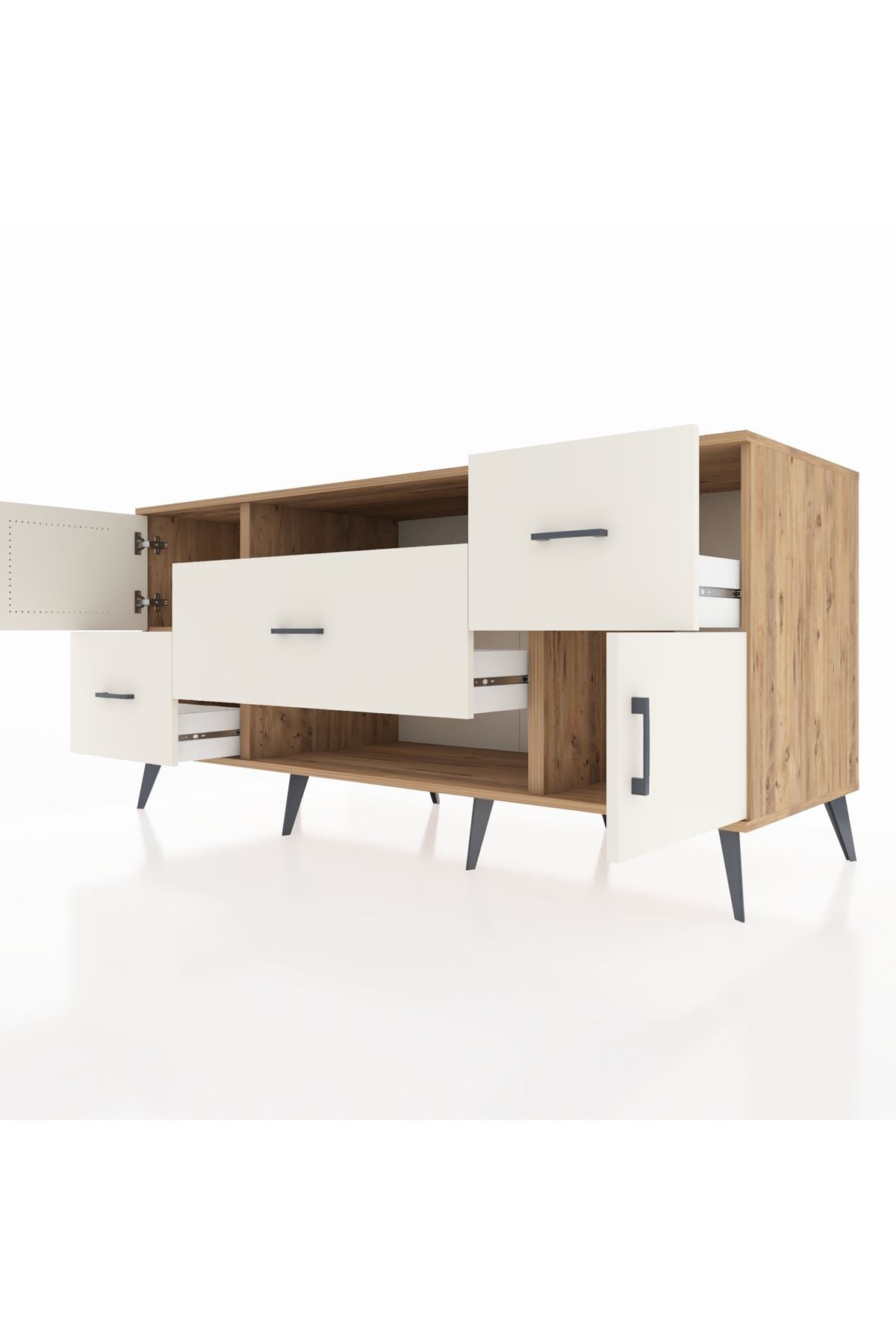 Kronos Konsol 2 Raflı 3 Çekmeceli 2 Kapaklı 176x59x83 - S610M020V22C