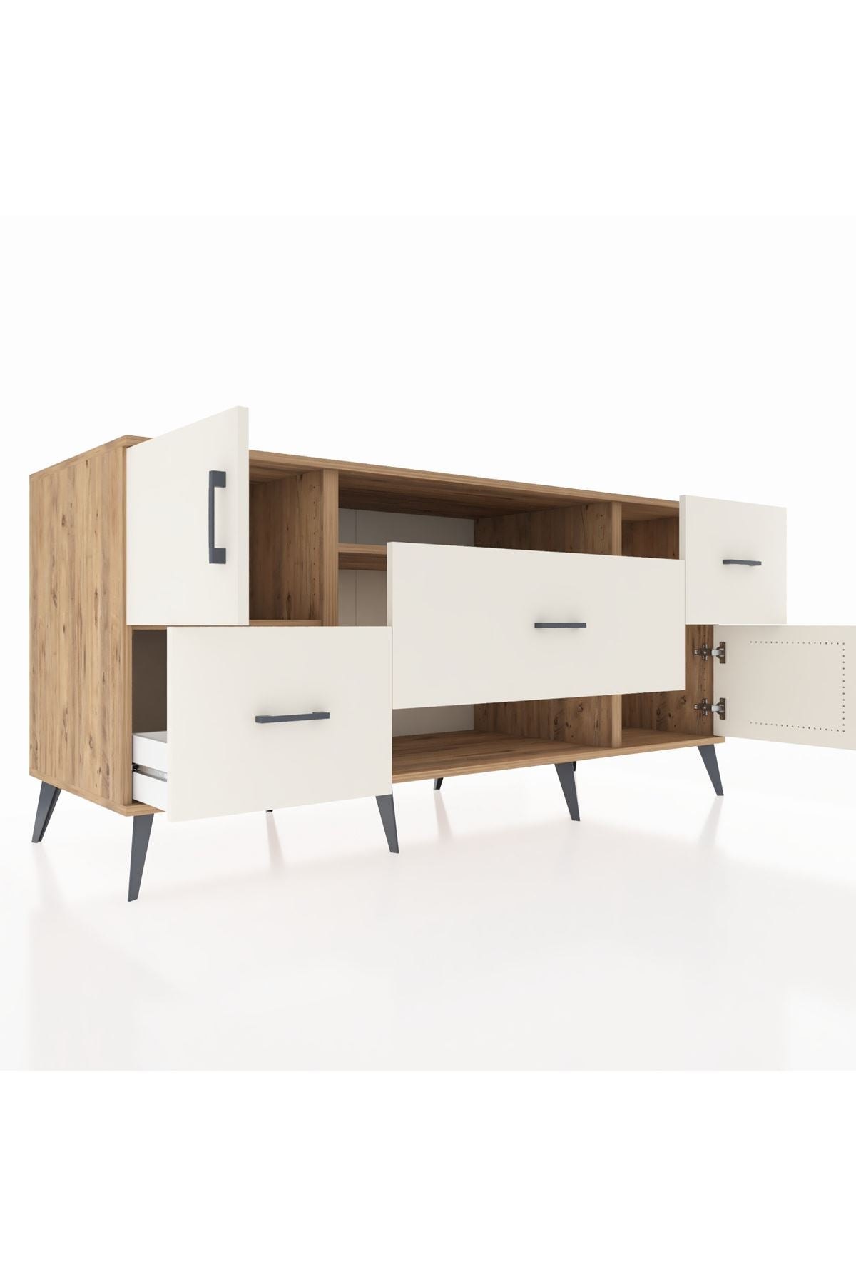 Kronos Konsol 2 Raflı 3 Çekmeceli 2 Kapaklı 176x59x83 - S610M020V22C