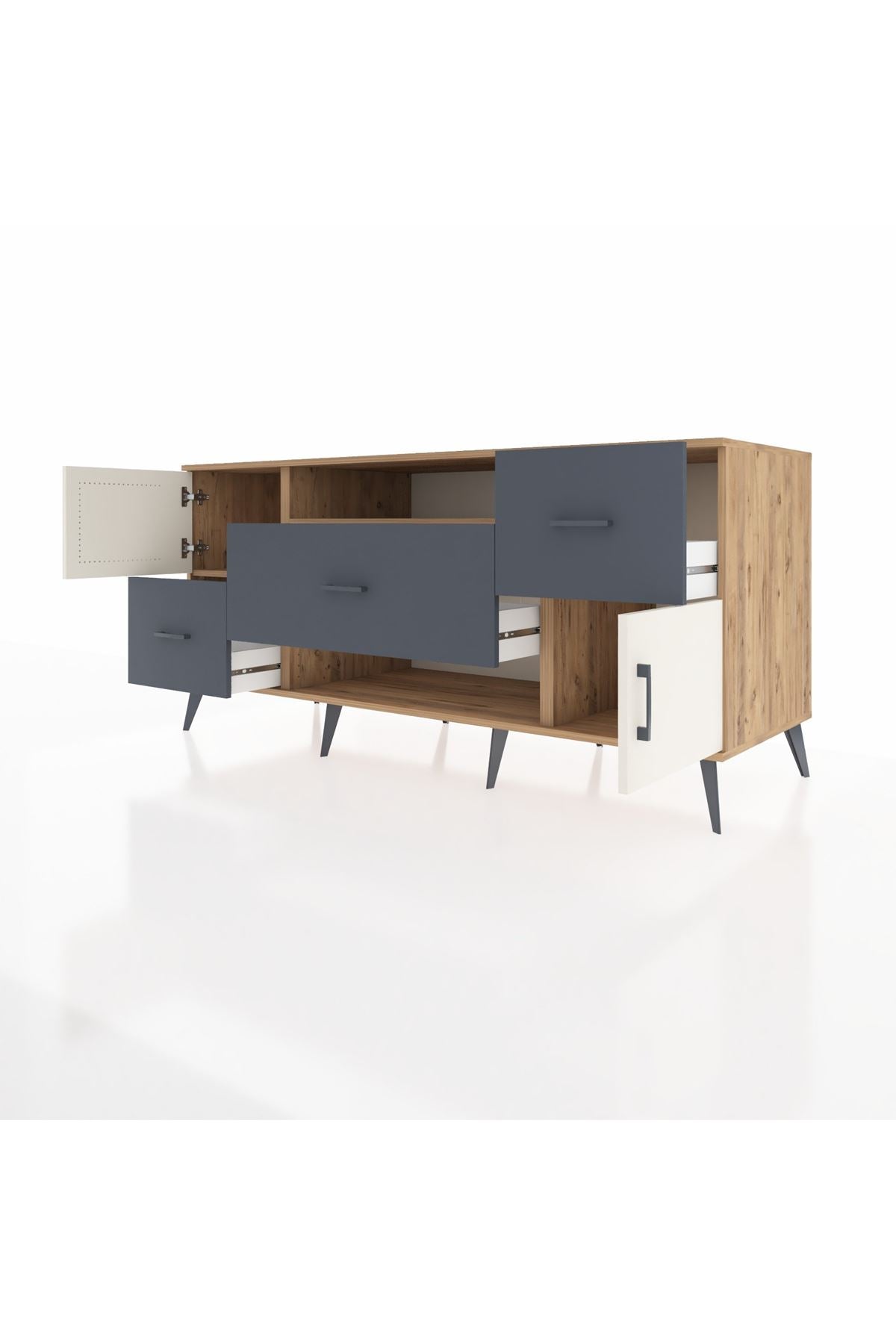 Kronos Konsol 2 Raflı 3 Çekmeceli 2 Kapaklı 176x59x83 - S610M020V23C