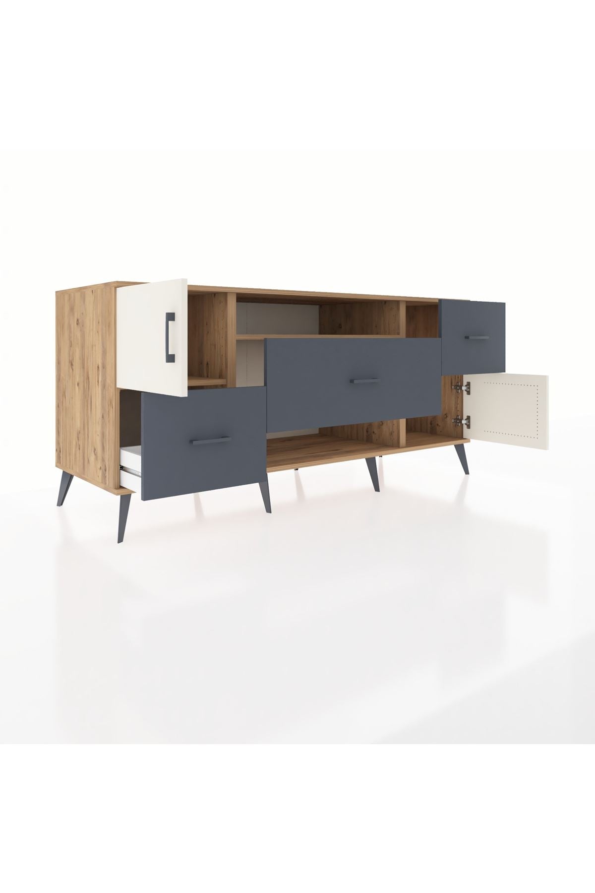 Kronos Konsol 2 Raflı 3 Çekmeceli 2 Kapaklı 176x59x83 - S610M020V23C