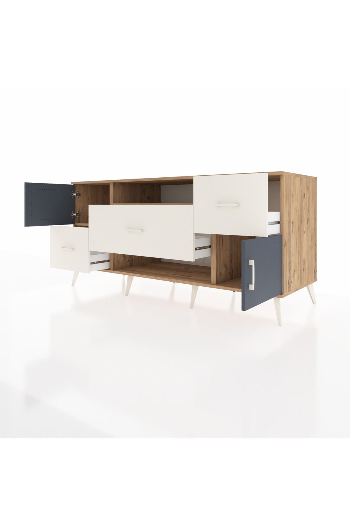 Kronos Konsol 2 Raflı 3 Çekmeceli 2 Kapaklı 176x59x83 - S610M020V25C