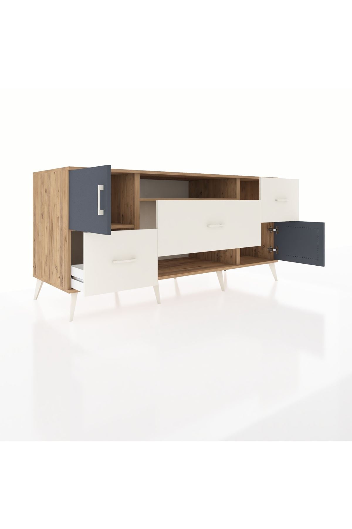 Kronos Konsol 2 Raflı 3 Çekmeceli 2 Kapaklı 176x59x83 - S610M020V25C