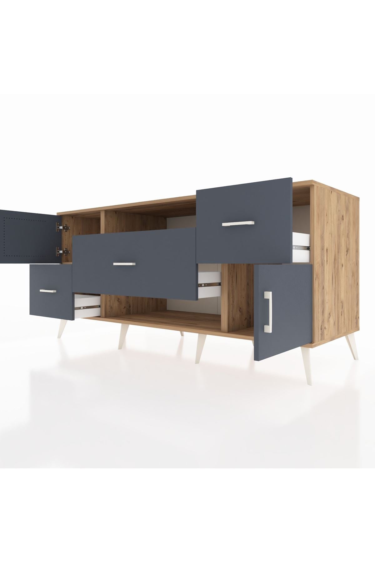 Kronos Konsol 2 Raflı 3 Çekmeceli 2 Kapaklı 176x59x83 - S610M020V26C