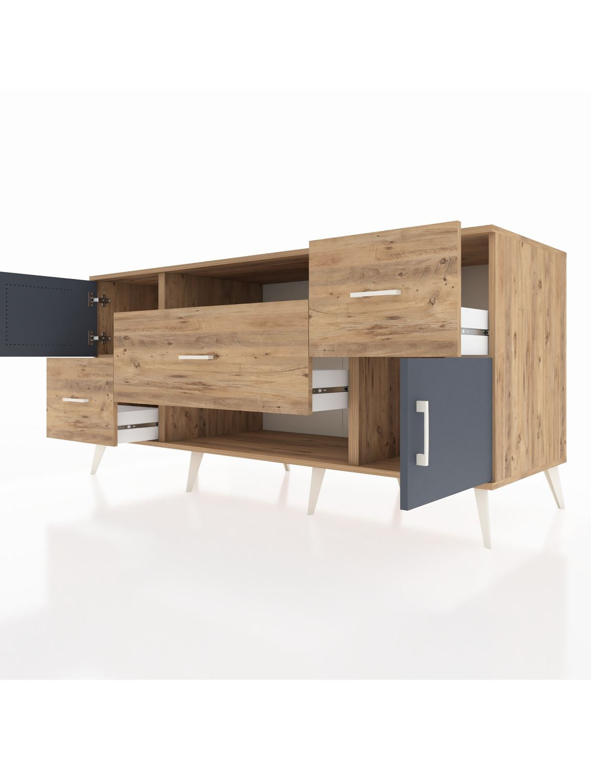 Kronos Konsol 2 Raflı 3 Çekmeceli 2 Kapaklı 176x59x83 - S610M020V27C