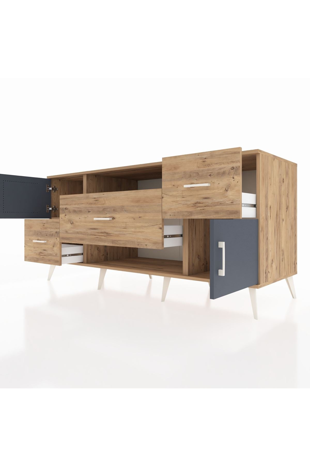 Kronos Konsol 2 Raflı 3 Çekmeceli 2 Kapaklı 176x59x83 - S610M020V27C