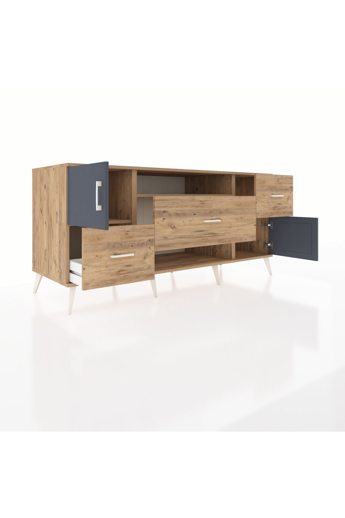 Kronos Konsol 2 Raflı 3 Çekmeceli 2 Kapaklı 176x59x83 - S610M020V27C