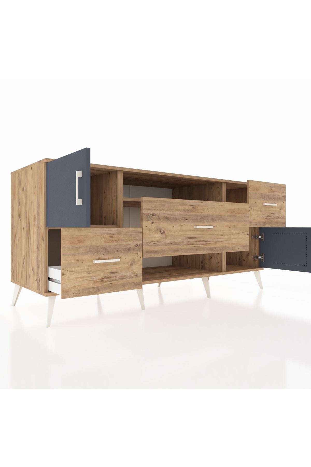 Kronos Konsol 2 Raflı 3 Çekmeceli 2 Kapaklı 176x59x83 - S610M020V27C