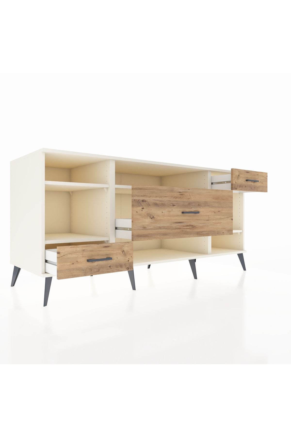 Kronos Konsol 4 Raflı 3 Çekmeceli 176x59x83 - S610M021V06C