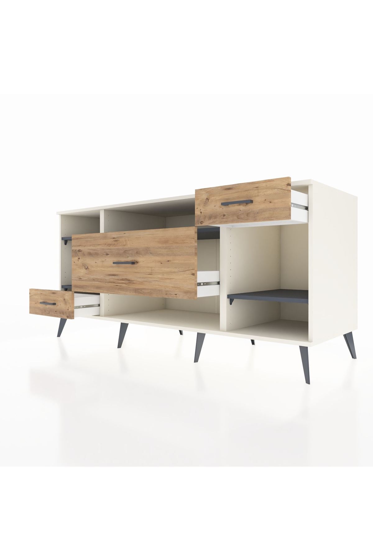 Kronos Konsol 4 Raflı 3 Çekmeceli 176x59x83 - S610M021V09C