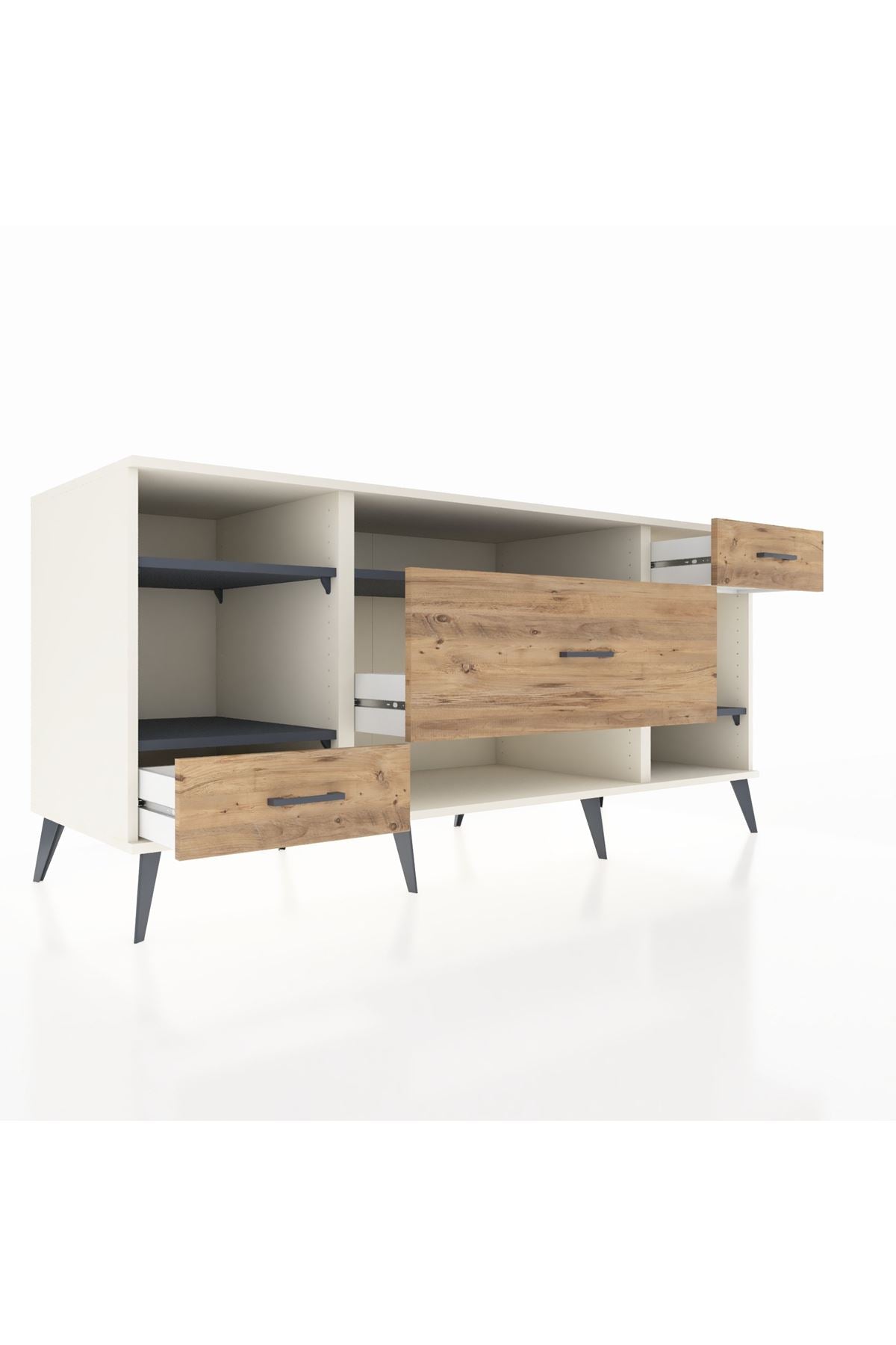 Kronos Konsol 4 Raflı 3 Çekmeceli 176x59x83 - S610M021V09C