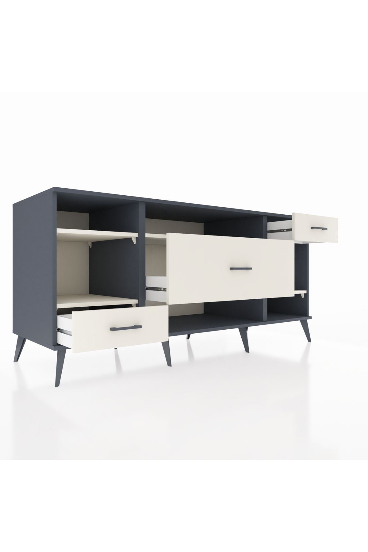 Kronos Konsol 4 Raflı 3 Çekmeceli 176x59x83 - S610M021V13C