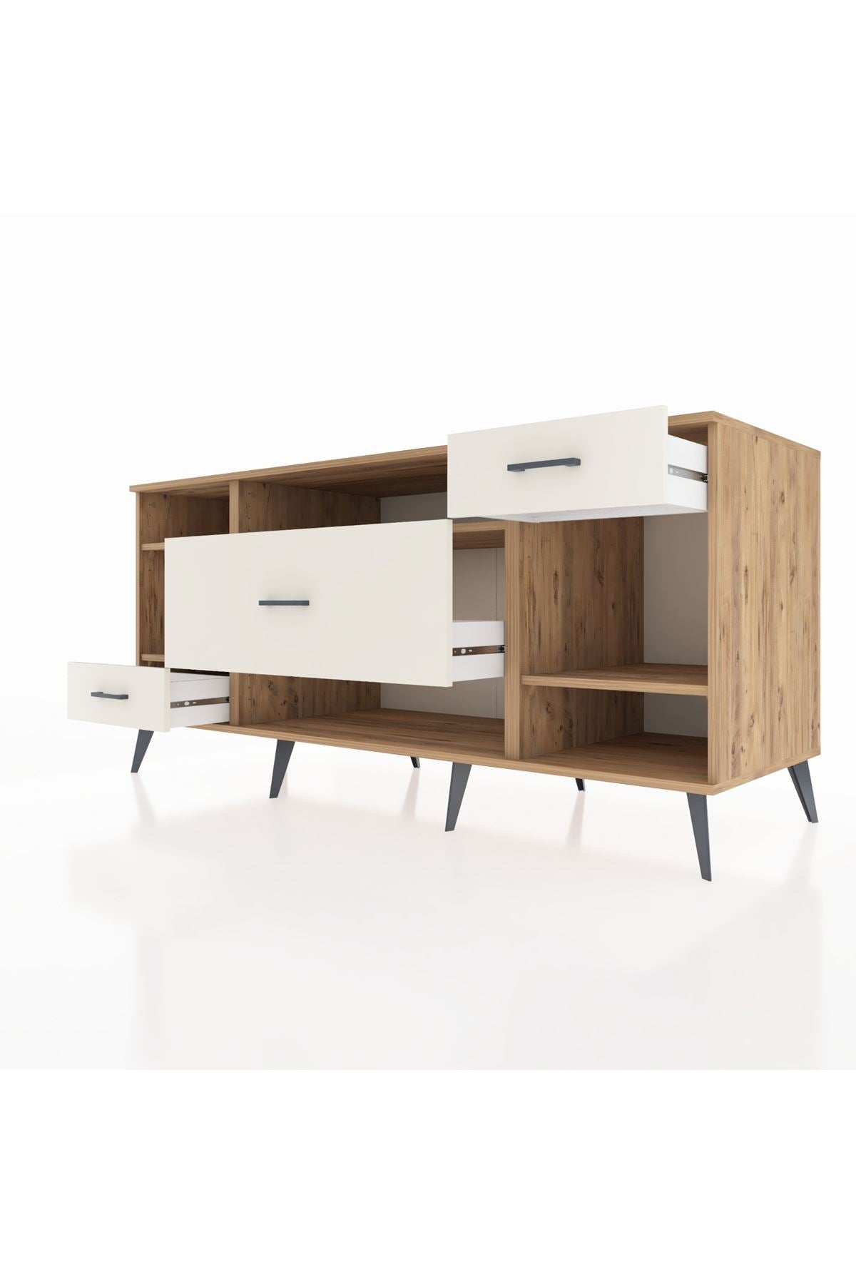 Kronos Konsol 4 Raflı 3 Çekmeceli 176x59x83 - S610M021V19C