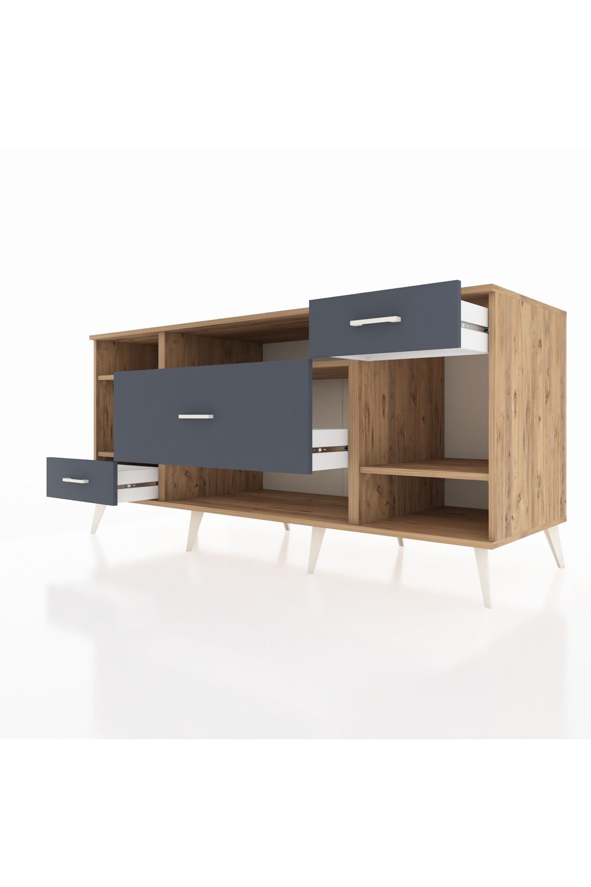 Kronos Konsol 4 Raflı 3 Çekmeceli 176x59x83 - S610M021V20C