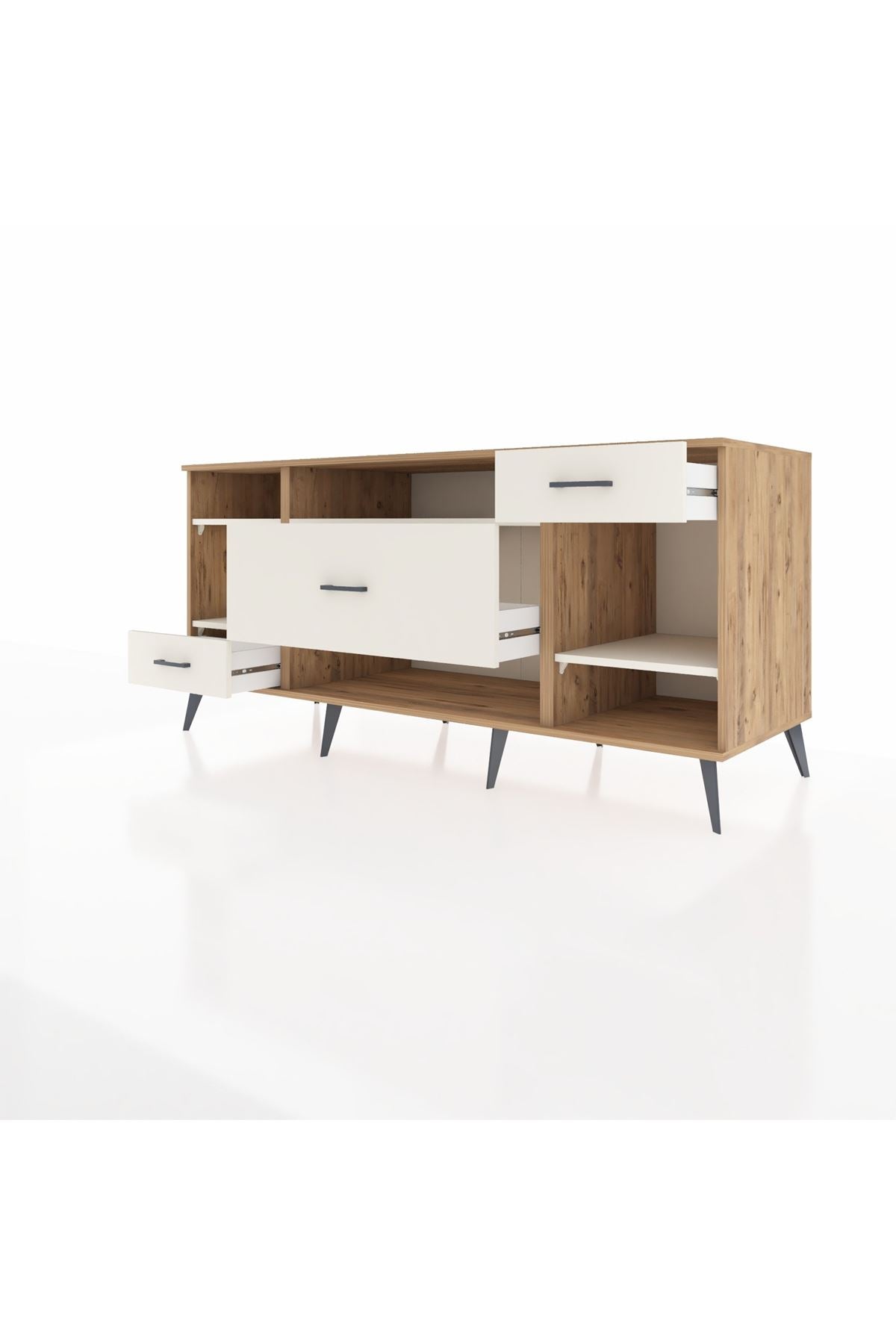 Kronos Konsol 4 Raflı 3 Çekmeceli 176x59x83 - S610M021V22C