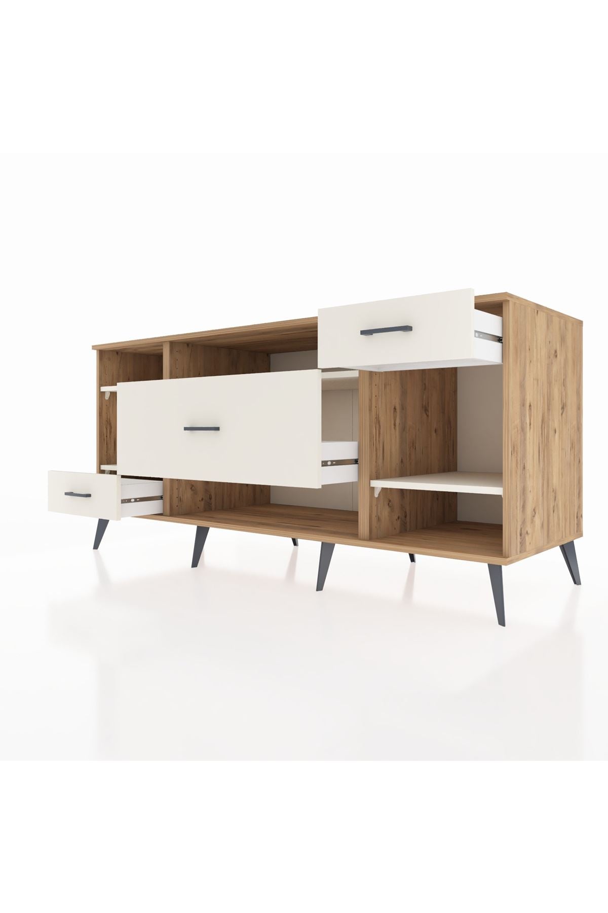 Kronos Konsol 4 Raflı 3 Çekmeceli 176x59x83 - S610M021V22C