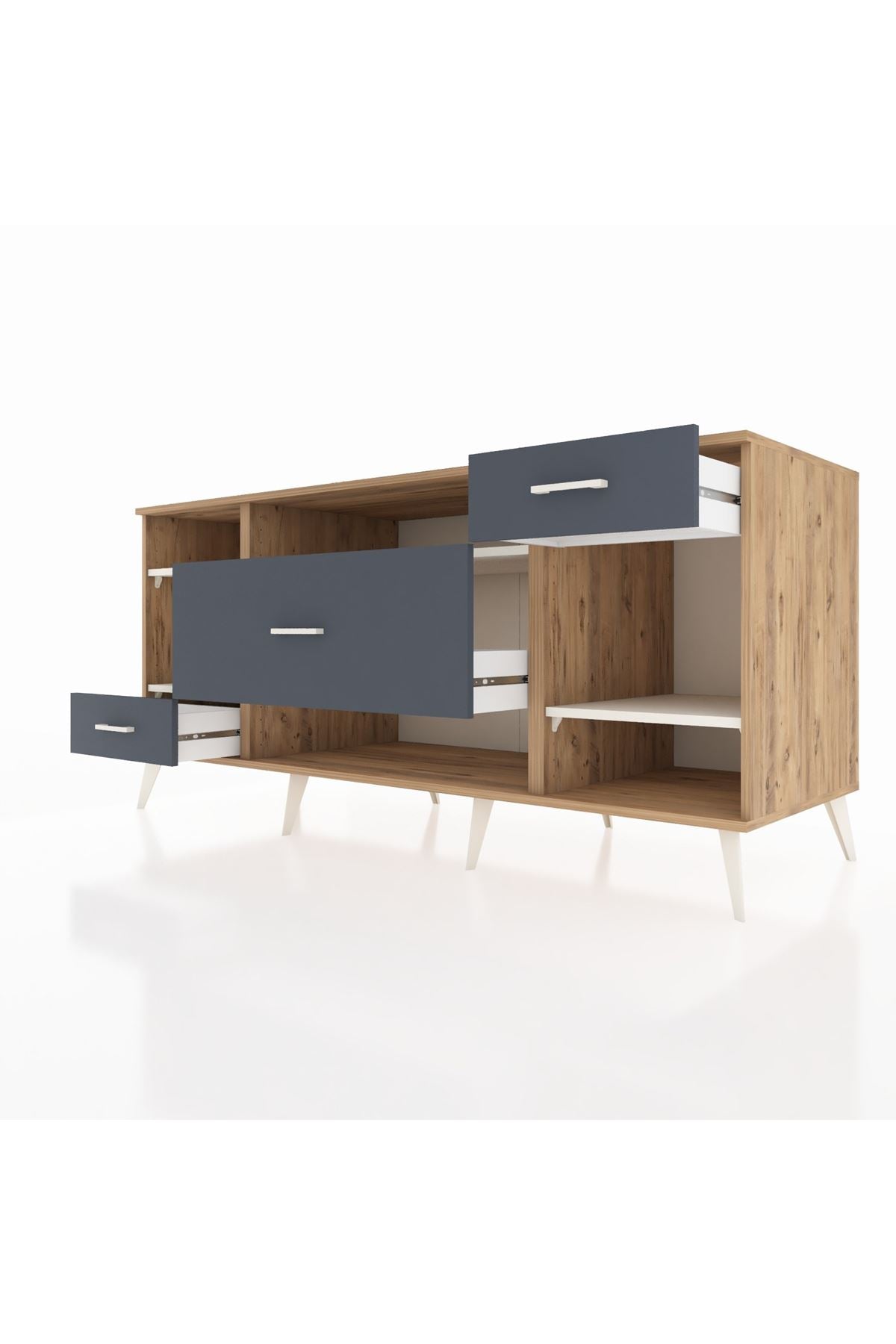 Kronos Konsol 4 Raflı 3 Çekmeceli 176x59x83 - S610M021V23C