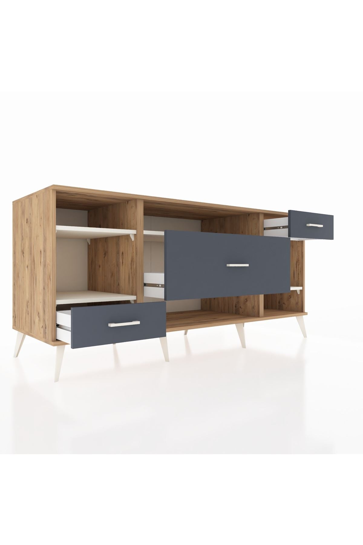 Kronos Konsol 4 Raflı 3 Çekmeceli 176x59x83 - S610M021V23C