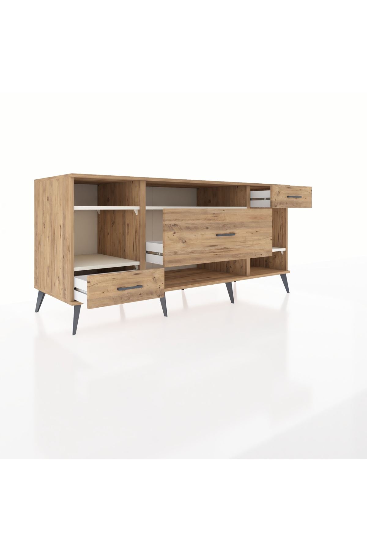 Kronos Konsol 4 Raflı 3 Çekmeceli 176x59x83 - S610M021V24C