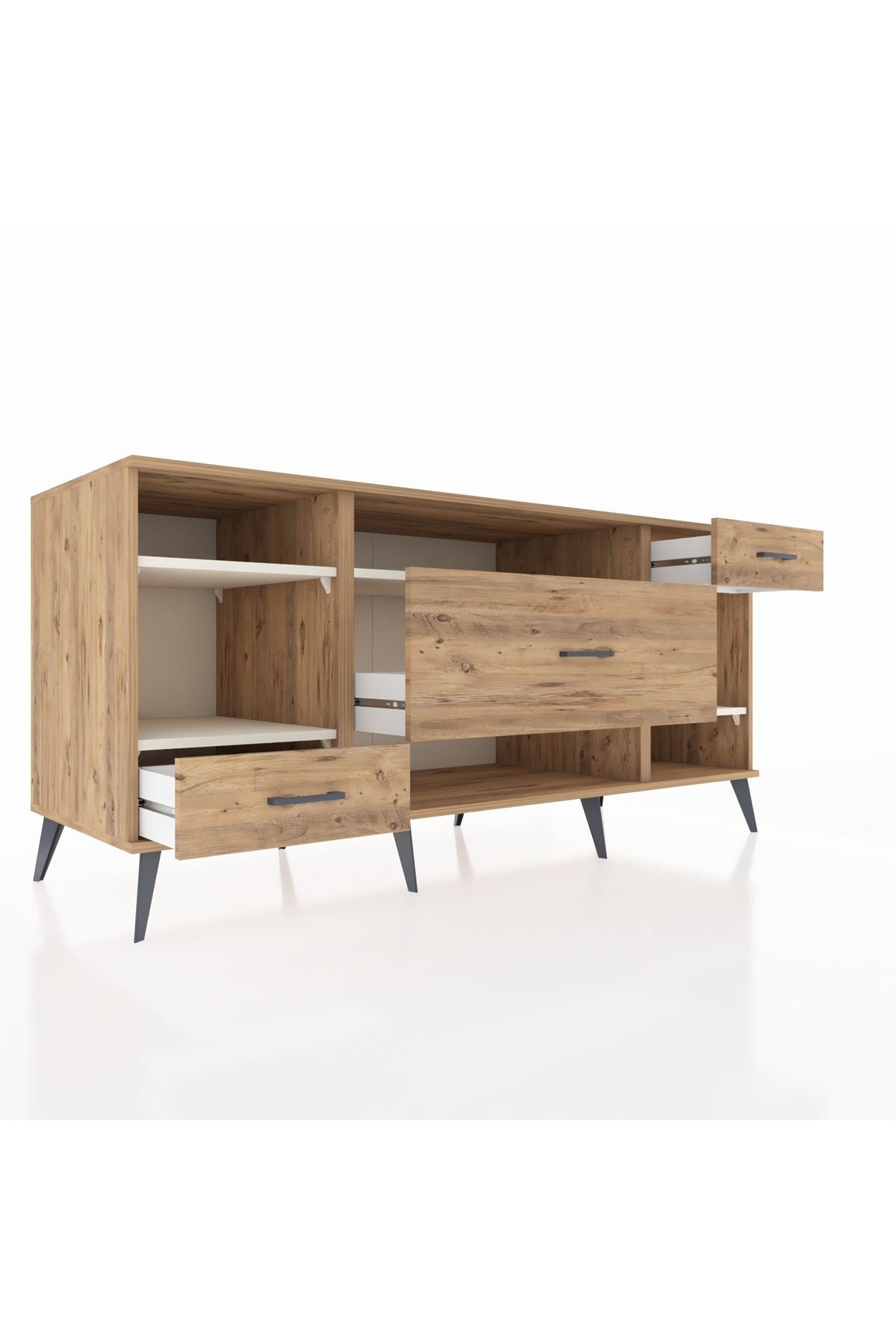 Kronos Konsol 4 Raflı 3 Çekmeceli 176x59x83 - S610M021V24C