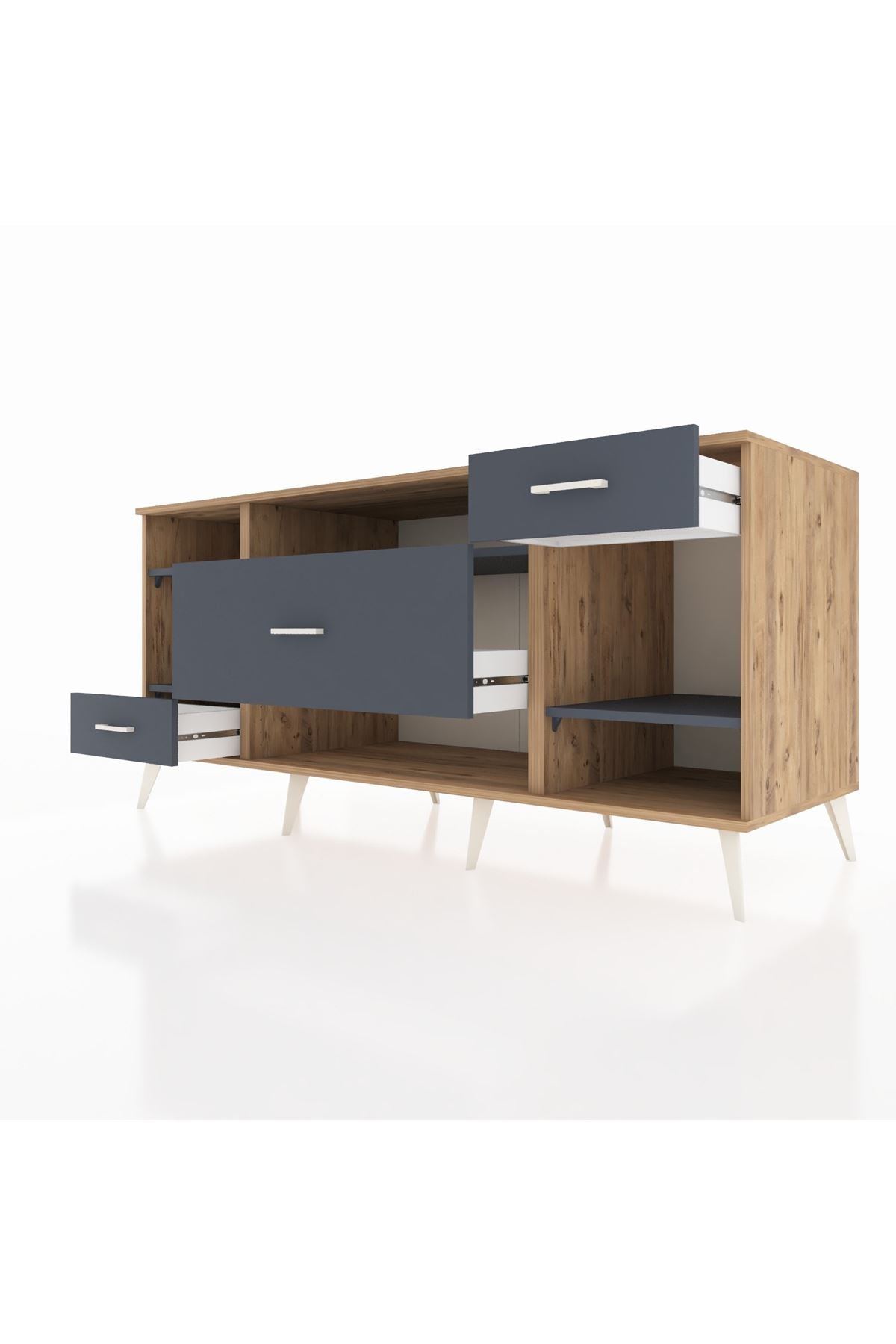 Kronos Konsol 4 Raflı 3 Çekmeceli 176x59x83 - S610M021V26C