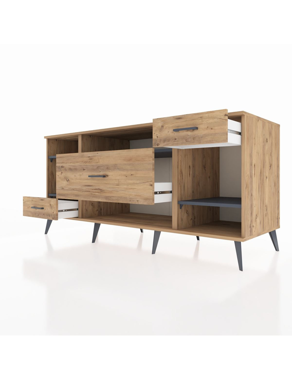 Kronos Konsol 4 Raflı 3 Çekmeceli 176x59x83 - S610M021V27C