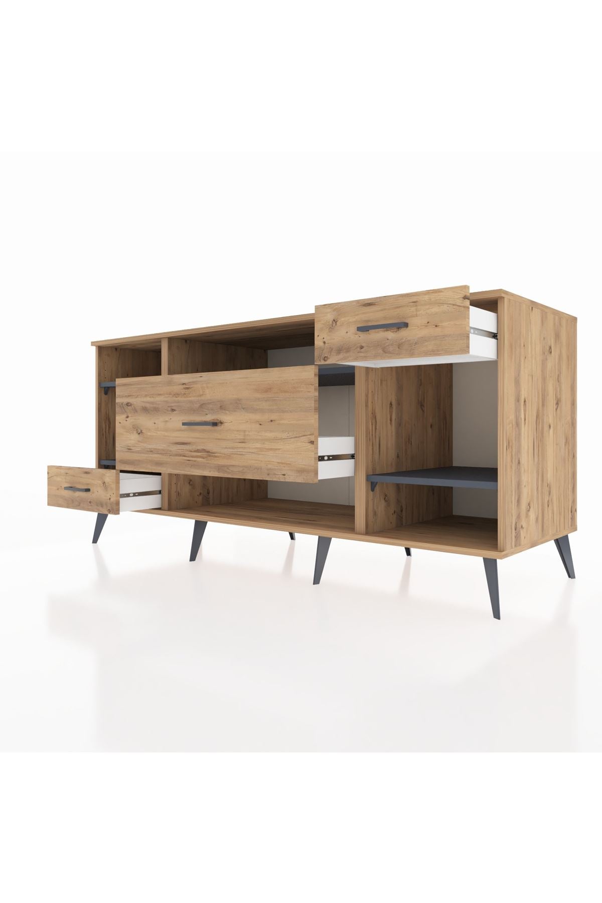 Kronos Konsol 4 Raflı 3 Çekmeceli 176x59x83 - S610M021V27C