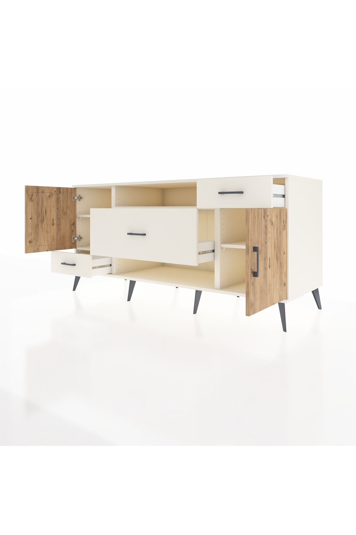 Kronos Konsol 4 Raflı 3 Çekmeceli 2 Kapaklı 176x59x83 - S610M022V01C