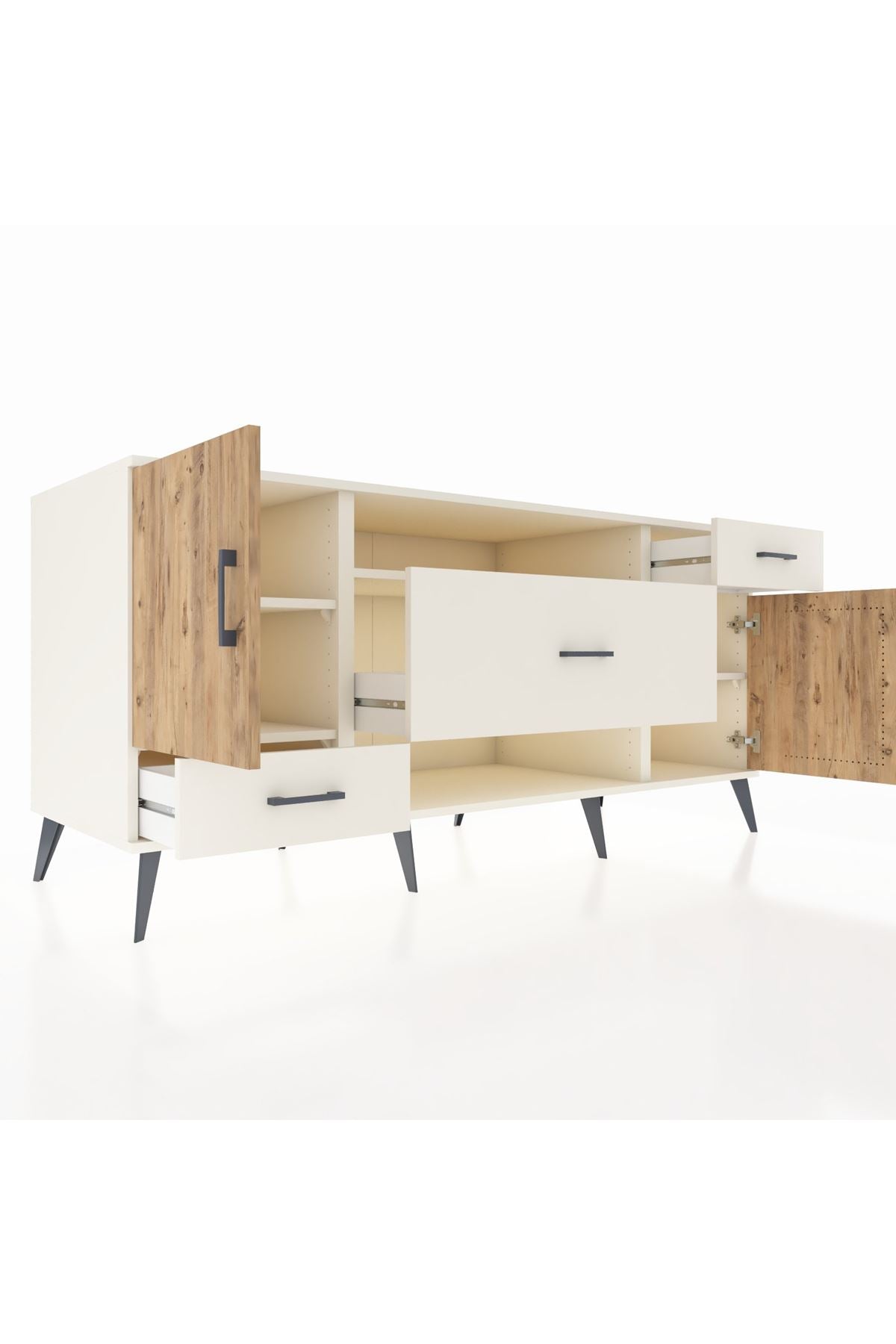 Kronos Konsol 4 Raflı 3 Çekmeceli 2 Kapaklı 176x59x83 - S610M022V01C