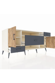 Kronos Konsol 4 Raflı 3 Çekmeceli 2 Kapaklı 176x59x83 - S610M022V02C