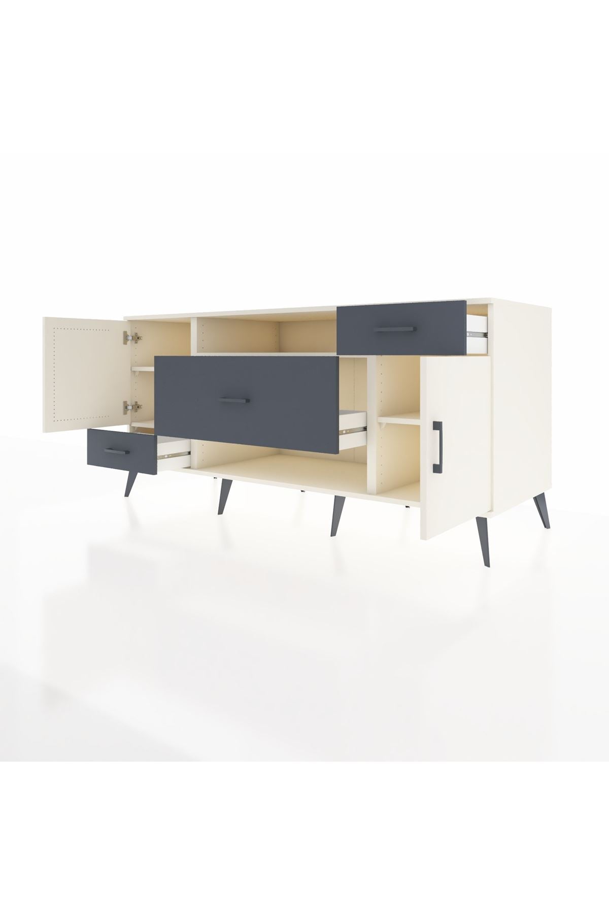 Kronos Konsol 4 Raflı 3 Çekmeceli 2 Kapaklı 176x59x83 - S610M022V05C