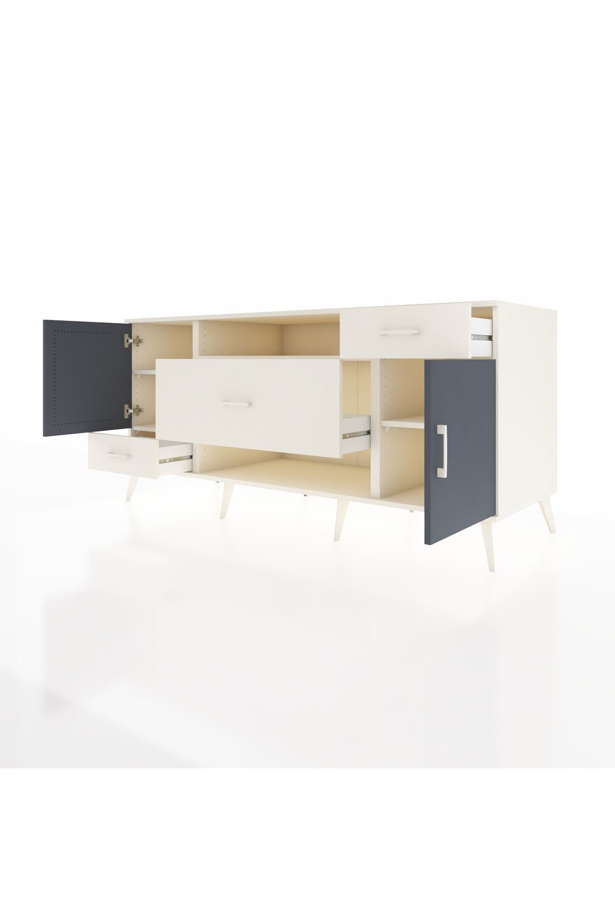 Kronos Konsol 4 Raflı 3 Çekmeceli 2 Kapaklı 176x59x83 - S610M022V07C