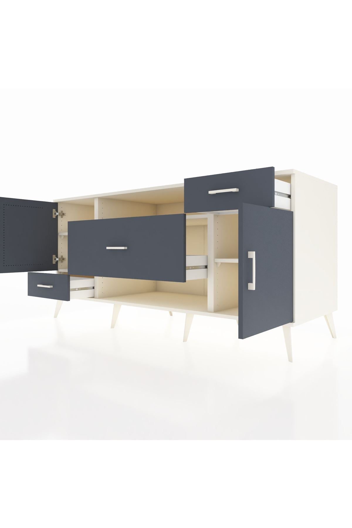 Kronos Konsol 4 Raflı 3 Çekmeceli 2 Kapaklı 176x59x83 - S610M022V08C