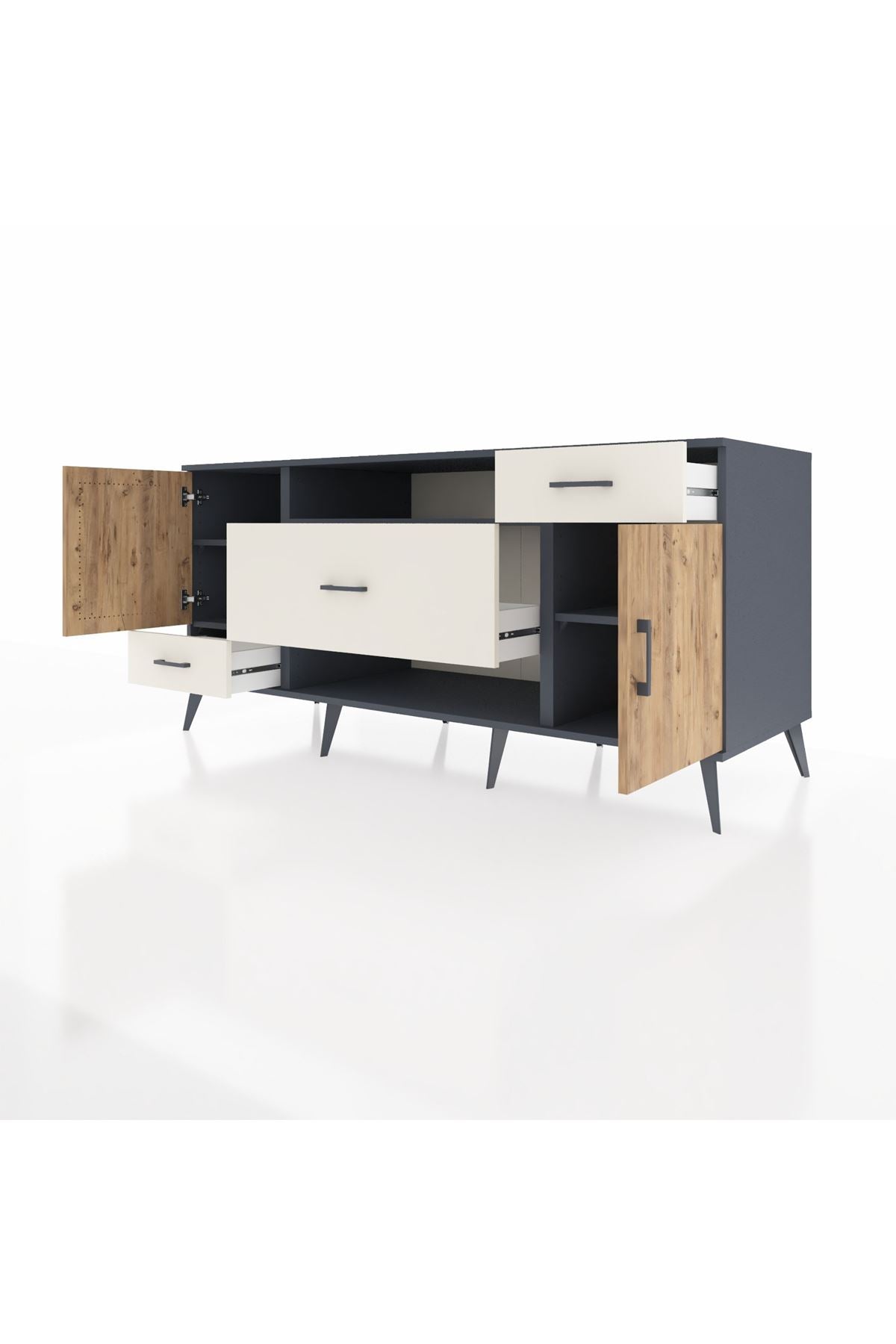 Kronos Konsol 4 Raflı 3 Çekmeceli 2 Kapaklı 176x59x83 - S610M022V10C